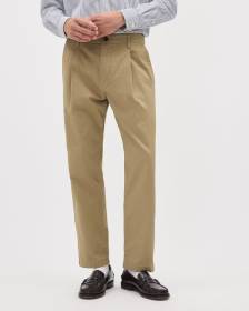 Pantalon Chino Plissé à Jambe Droite