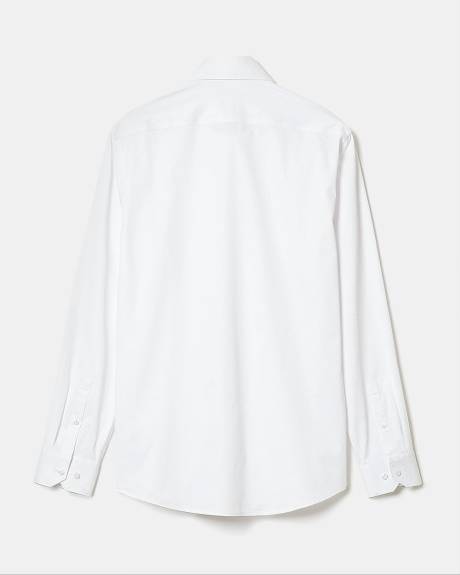 Chemise Habillée Blanche à Coupe Ajustée avec Motif Discret