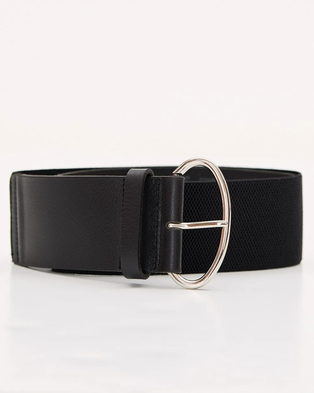 Large Elastic Faux Leather Waist Belt