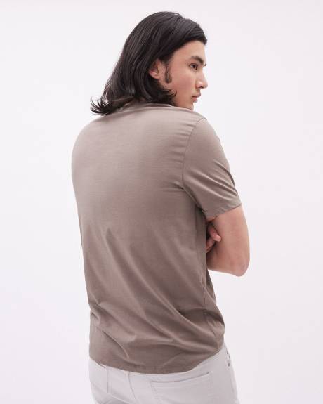 Solid Short-Sleeve Crew-Neck Tee with Chest Pocket