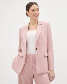 Pink One-Button Blazer