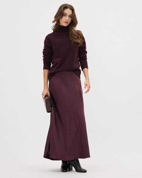 Satin High-Rise A-Line Maxi Skirt