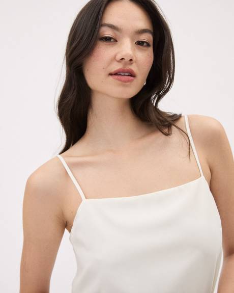 Cropped Sleeveless Square-Neck Blouse