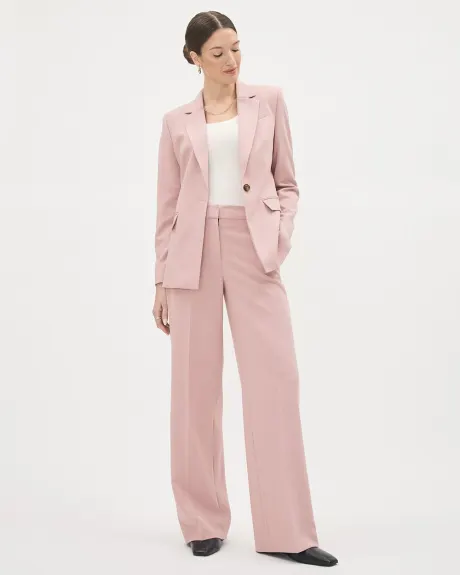 Pantalon Rose à Jambe Large et Taille Haute