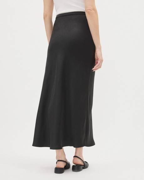 Satin High-Waisted Flare Maxi Skirt