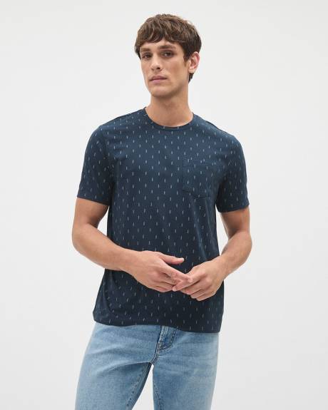 Short-Sleeve Crew-Neck Tee with Chest Pocket