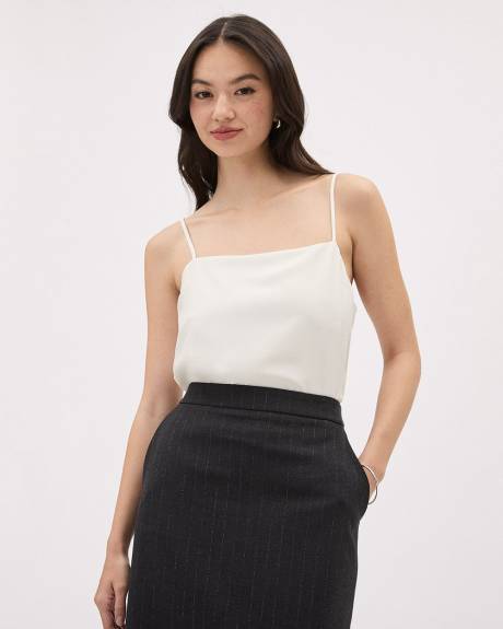 Cropped Sleeveless Square-Neck Blouse