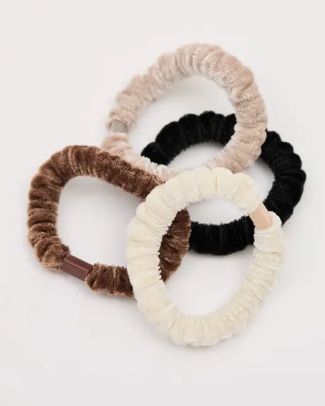 Small Velvet Scrunchies - Set of 4