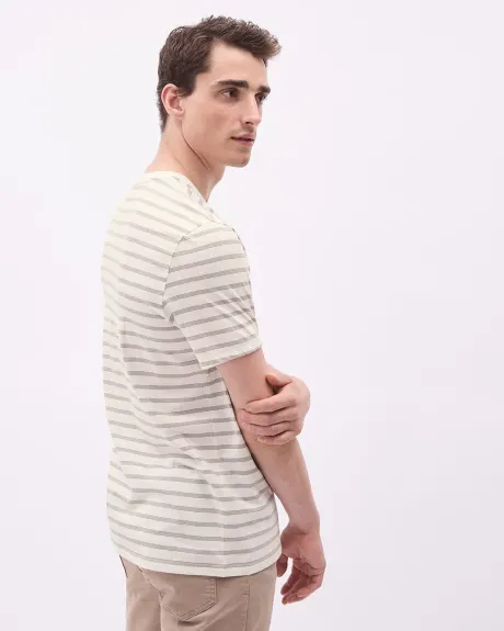 Short-Sleeve Crew-Neck Striped Tee