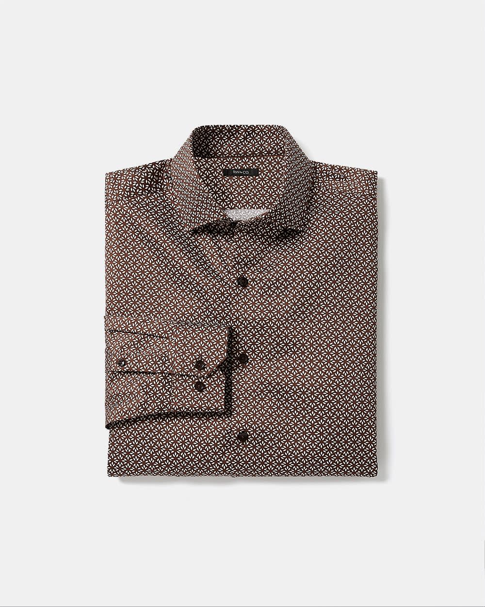 Chemise Habillée à Coupe Étroite avec Motif Abstrait