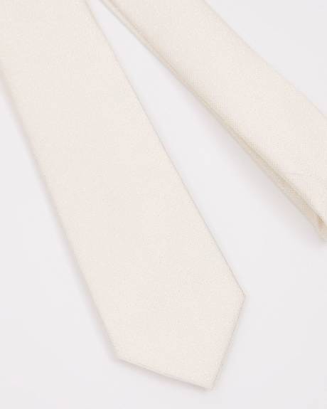 Skinny White Tie with Metallic Fibres