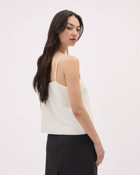 Cropped Sleeveless Square-Neck Blouse