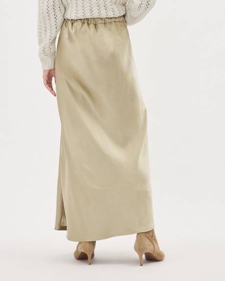 Satin High-Rise A-Line Maxi Skirt