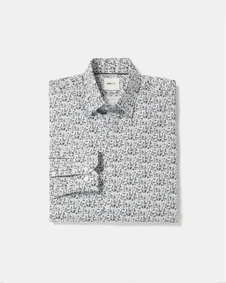 Tailored-Fit Dress Shirt with Floral Pattern