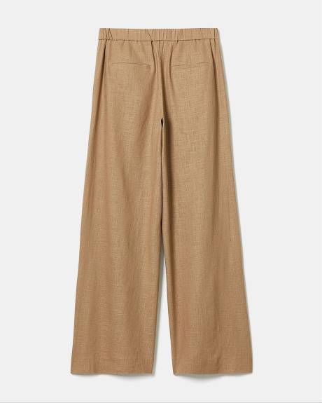 Linen-Blend Mid-Rise Wide-Leg Pant