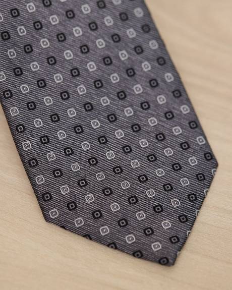 Regular Tie with Square Geometric Pattern