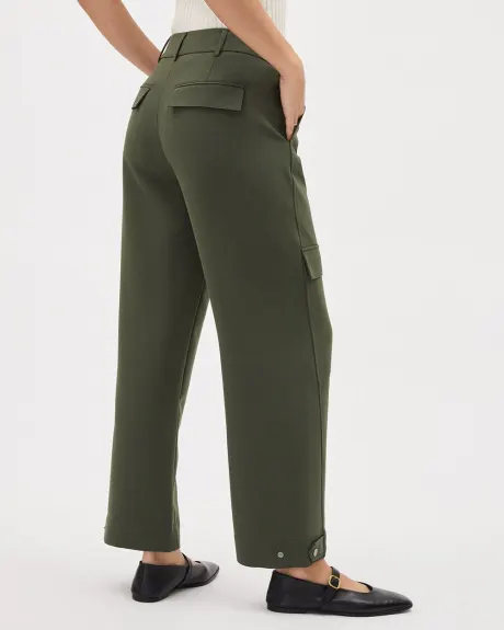 Pantalon Cargo Fluide à Taille Mi-Haute et Jambe Fuselée