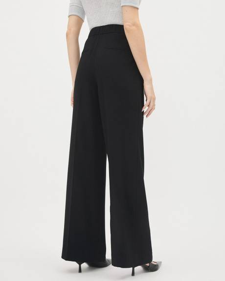 High-Rise Wide-Leg Long Crepe Pant