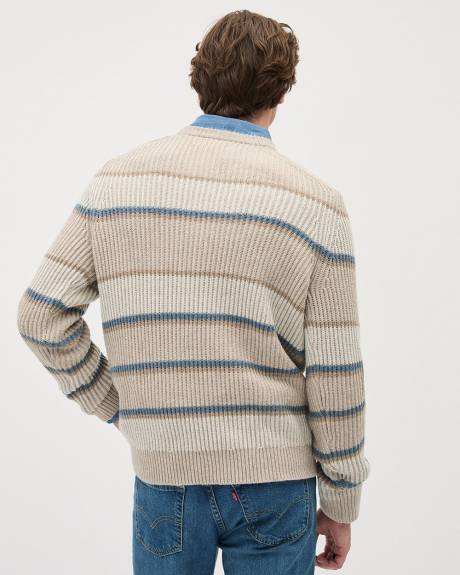 Striped Long-Sleeve Crew-Neck Sweater