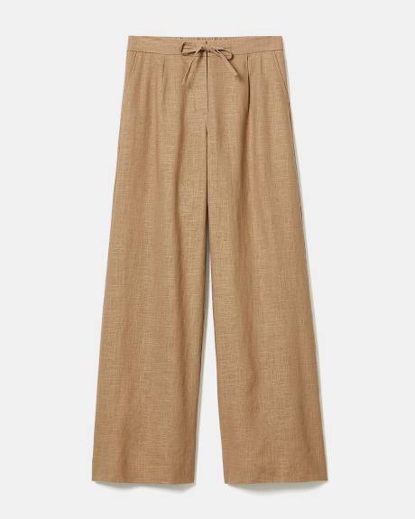 Linen-Blend Mid-Rise Wide-Leg Pant