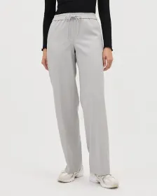 Pantalon à Jambe Large et Taille Mi-Haute à Enfiler