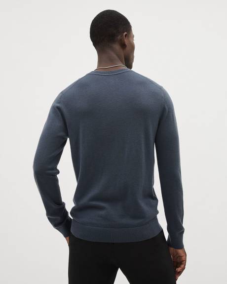 Long-Sleeve Merino-Wool Crewneck Sweater