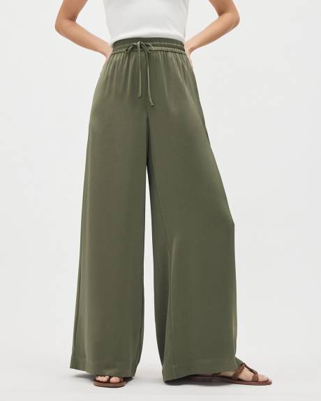 Satin High-Rise Wide-Leg Pant