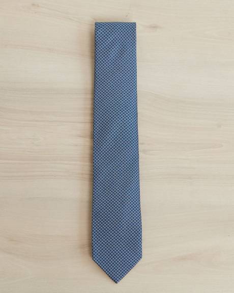 Dark Blue Regular Tie with Micro Geo Pattern