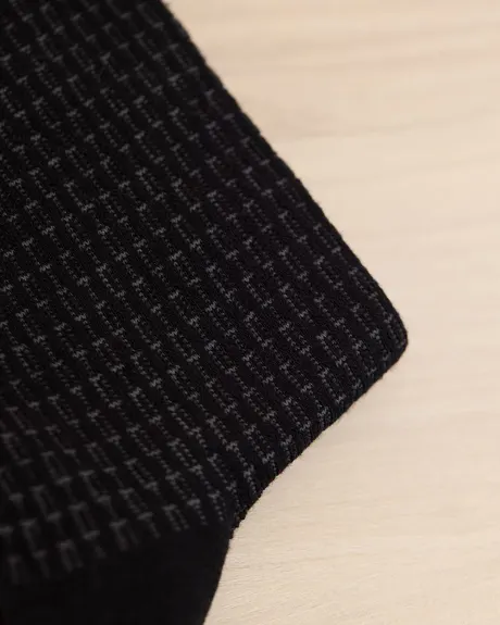 Black Dress Socks with Geometric Pattern