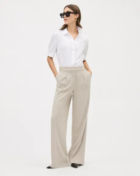 High-Rise Long-Wide-Leg Crepe Pant