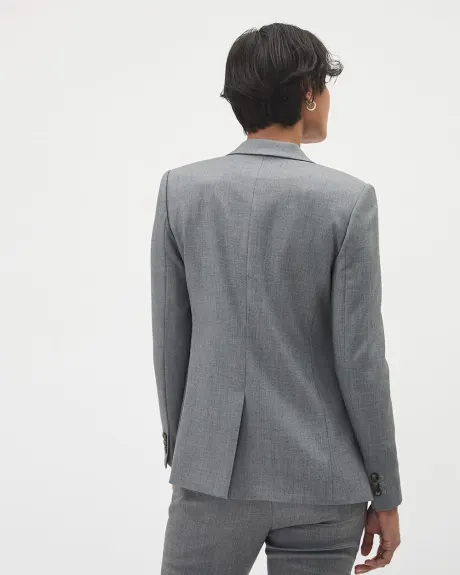 Grey Two-Button Fitted Blazer