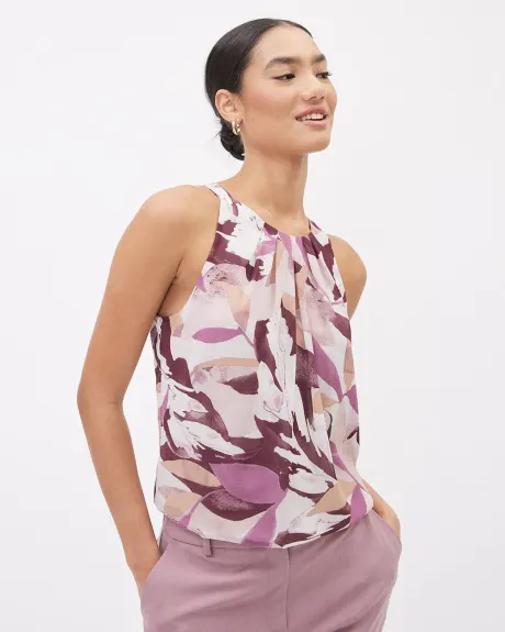 Crew-Neck Chiffon Crepe Cami