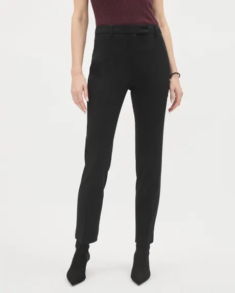 Black Slim-Leg Mid-Rise Pant