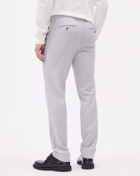 Pantalon de Complet Carreauté Gris à Coupe Étroite