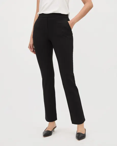 Black Mid-Rise Straight-Leg Pant