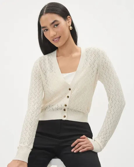 Fancy Stitch Long-Sleeve Cardigan