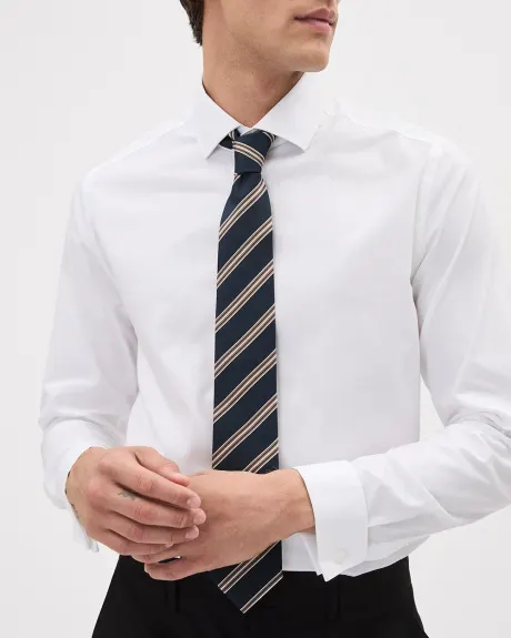 Navy Regular Tie with Stripes