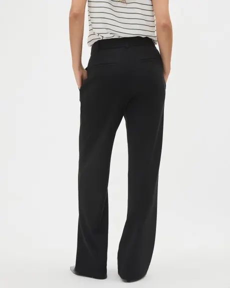 Black High-Rise Long-Wide-Leg Pant