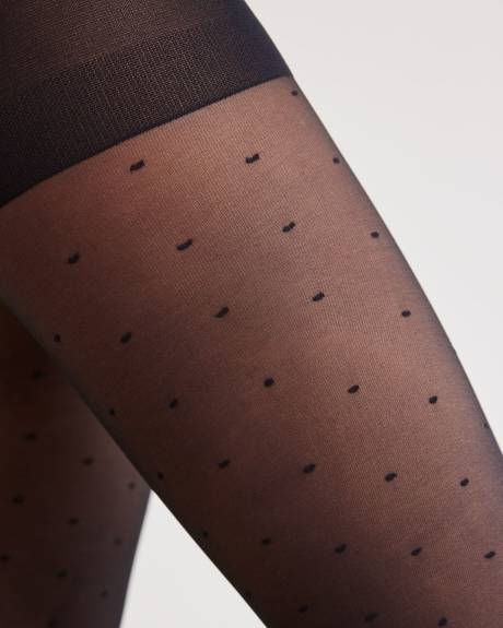 Semi-Sheer Dotted Tights