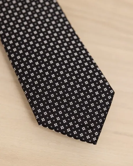 Skinny Tie with Textured Geometric Pattern