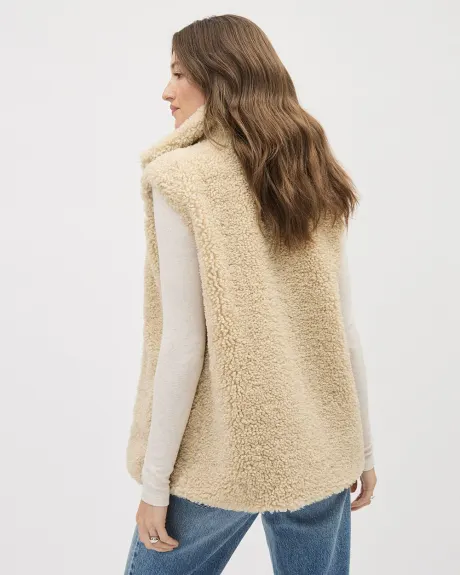 Veste Sans Manches en Tricot Bouclé