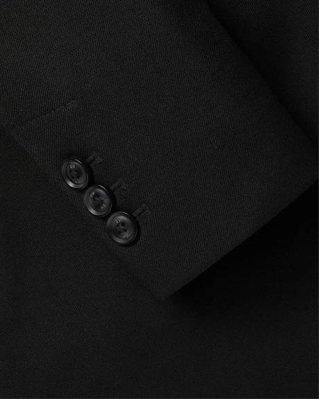 Black One-Button Wool-Blend Blazer