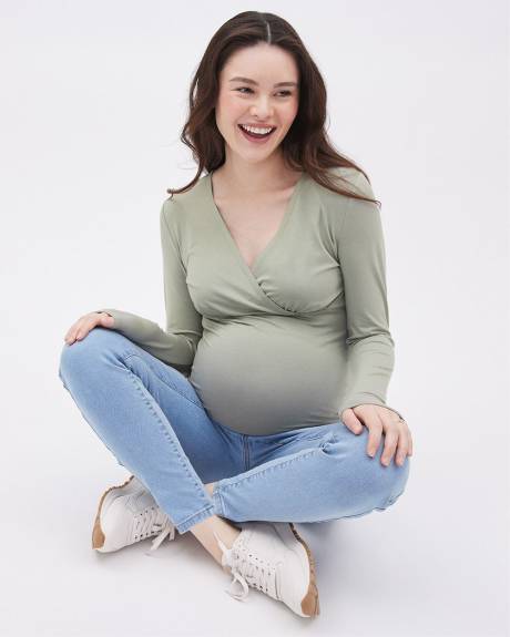 Long-Sleeve Nursing Tee - Thyme Maternity