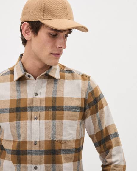 Slim-Fit Plaid Flannel Shirt