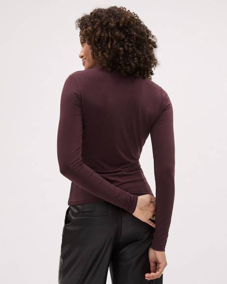 Long-Sleeve Top with Knot Detail at Neckline