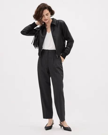 Striped High-Rise Barrel Pant