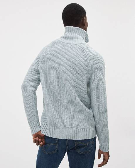 Long-Sleeve Half-Zip Mock-Neck Sweater