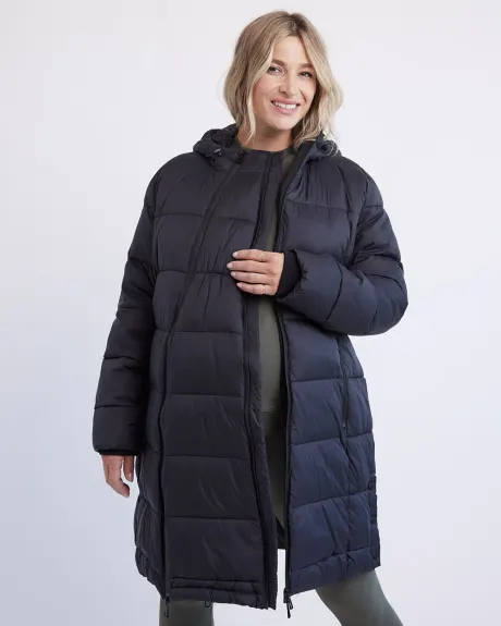 Manteau Matelassé à Capuchon avec Extension - Thyme Maternité