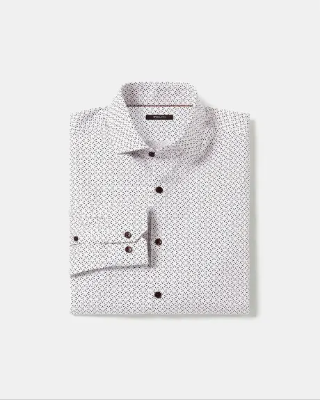 Slim-Fit Dress Shirt with Abstract Pattern