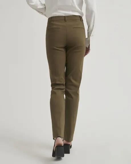 Pantalon Indispensable à Jambe Étroite Longue et Taille Mi-Haute